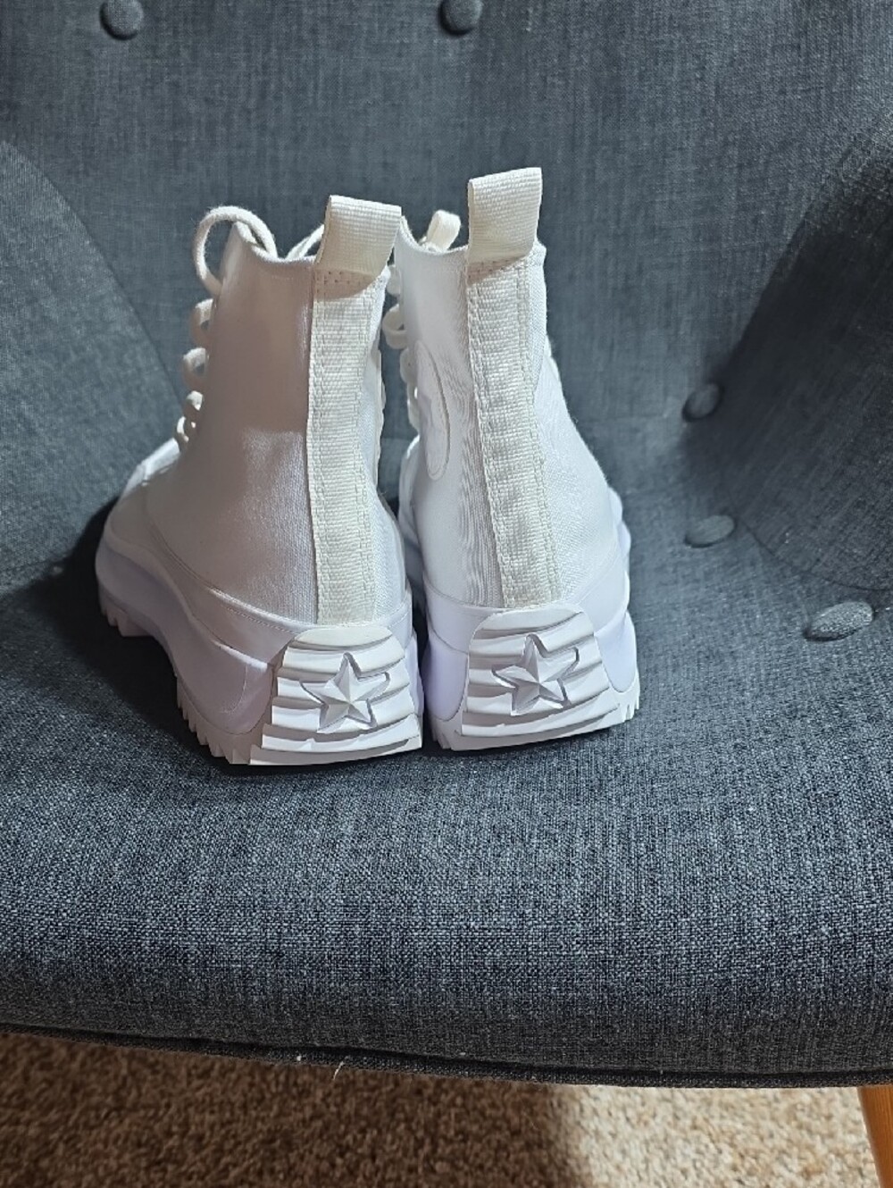 Platform High-Top Canvas Sneakers in White - Women's - Picture 4 of 8